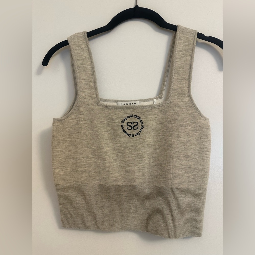 Sandro Light Gray Knit Top